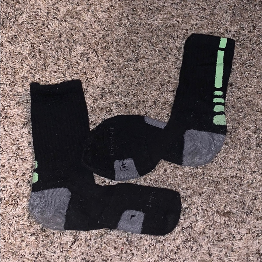 Green and black Nike Elite socks